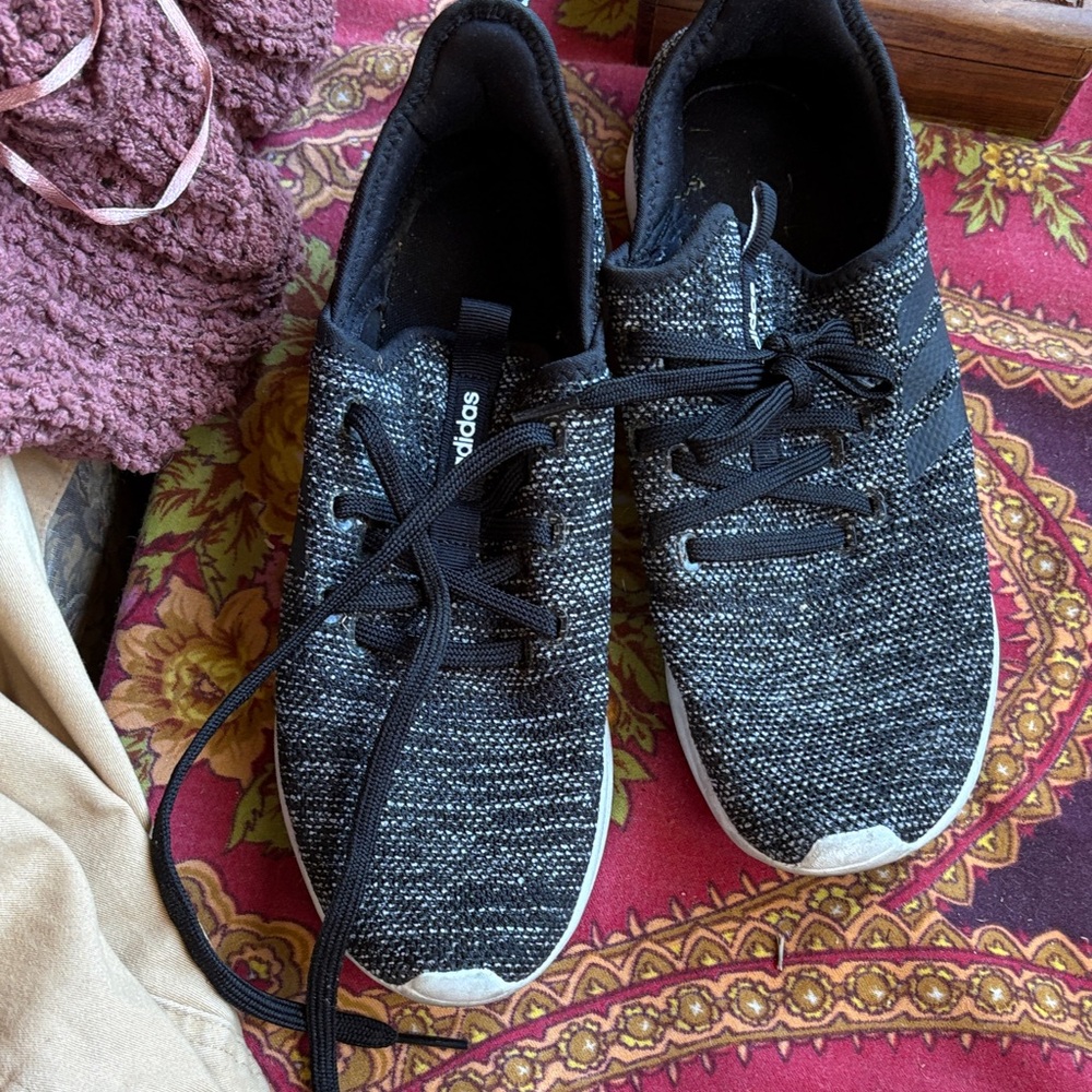 Adidas Black and Gray Knit Sneakers